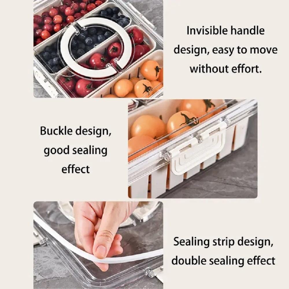 FRIDGE STORAGE BOX WITH 2 COMPARTMENT 1000ML
