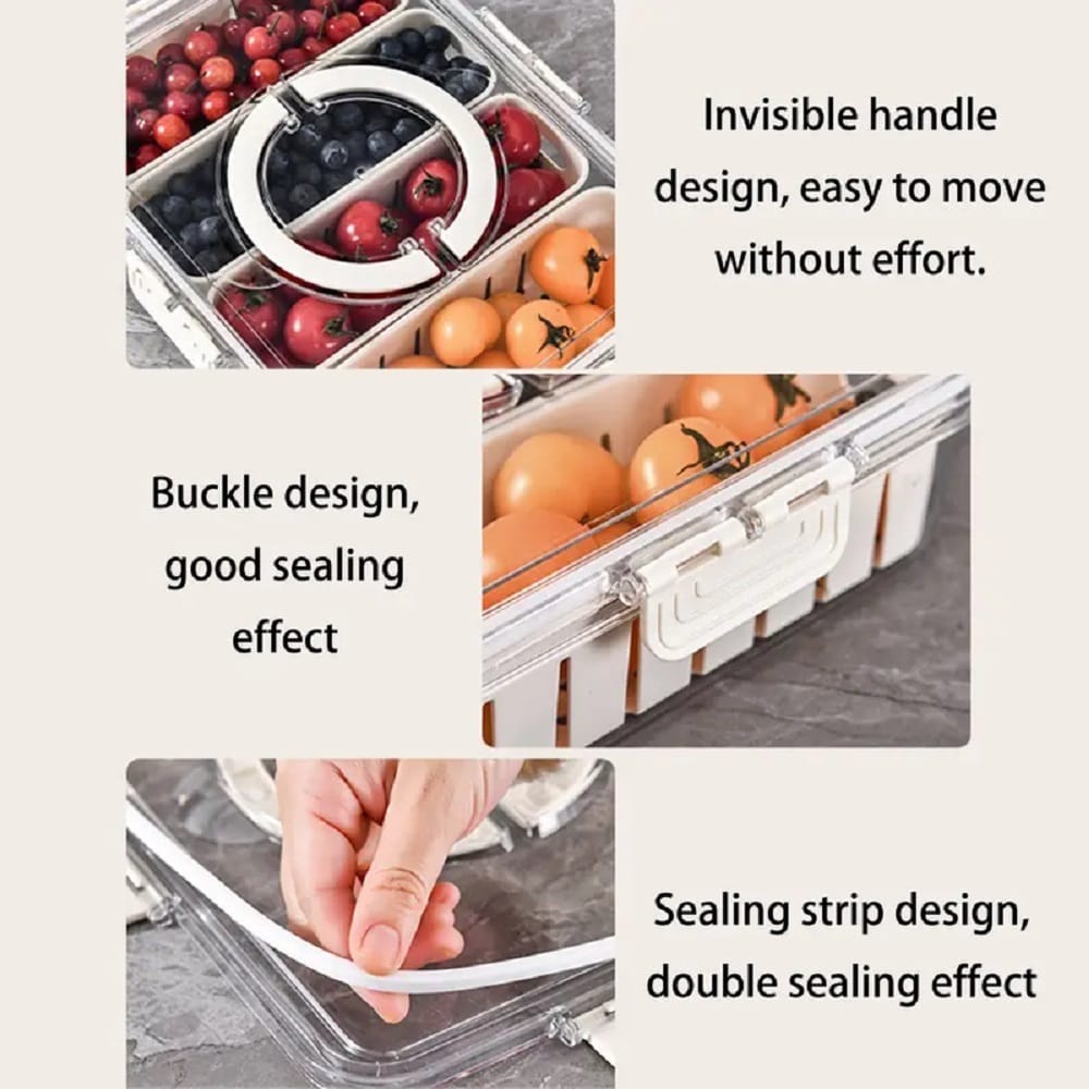 FRIDGE STORAGE BOX WITH 2 COMPARTMENT 1000ML