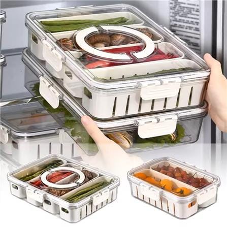 FRIDGE STORAGE BOX WITH 2 COMPARTMENT 1000ML