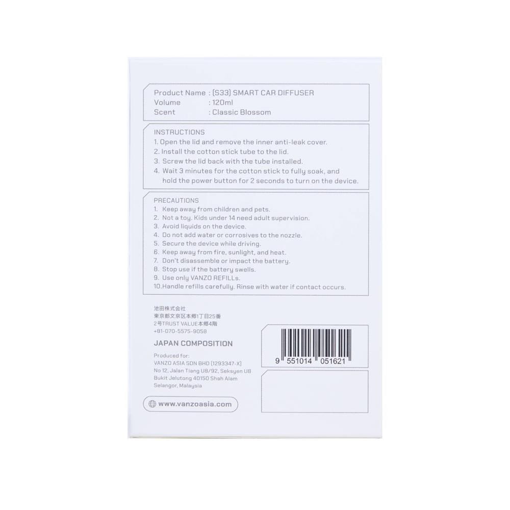 VANZO SMART CAR DIFFUSER CLASSIC BLOSSOM 120ML