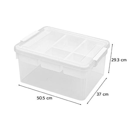 STORAGE BOX L 50.5X37X29.3CM STACKO CLEAR