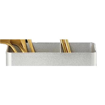 ALUMINIUM UTENSIL BOX 2 HOLE NOBLE SILVER