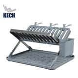 PLASTIC/SS DISH RACK, CROSS LEGS KECH 48.5X33.5X27CM GREY