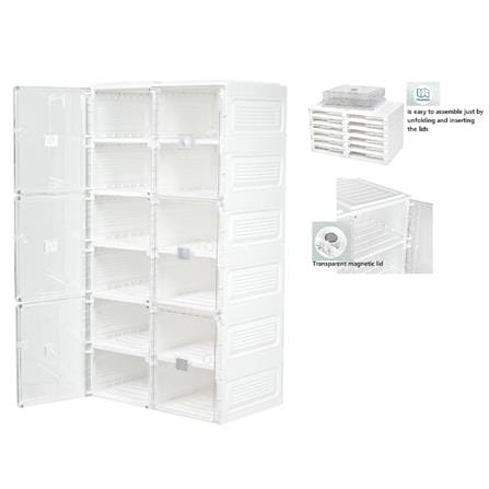 12-COMPARTMENT SHOEBOX CLAIRE 53X34X99CM