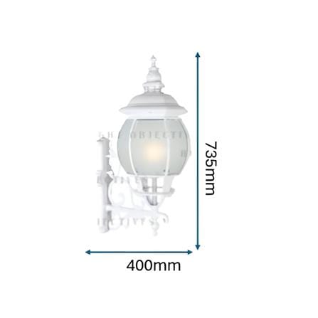 PRE-ORDER BRIGHT OBJECTIVES WALL OUTDOOR 8806/W 735MM E27 WHITE