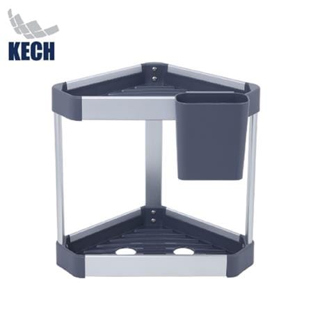 CORNER RACK ALUMINUM 2 TIER NOBLE KECH 30.1X20.6X27.5CM GREY