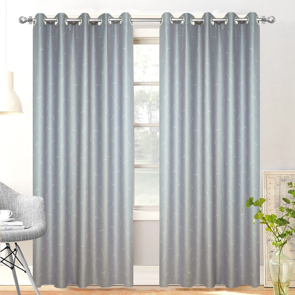HOME LIVING STYLE CURTAIN EYELET STAR 180X220CM GRAY