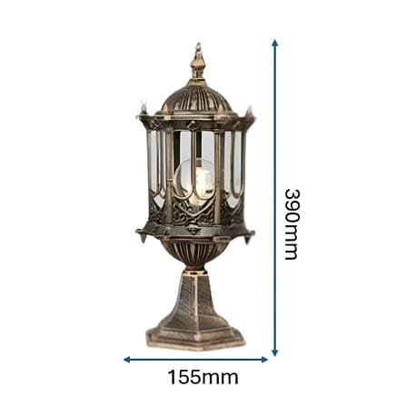PRE-ORDER BRIGHT OBJECTIVES GATE LAMP 8808/S 500MM E27 ANTIQUE BRASS