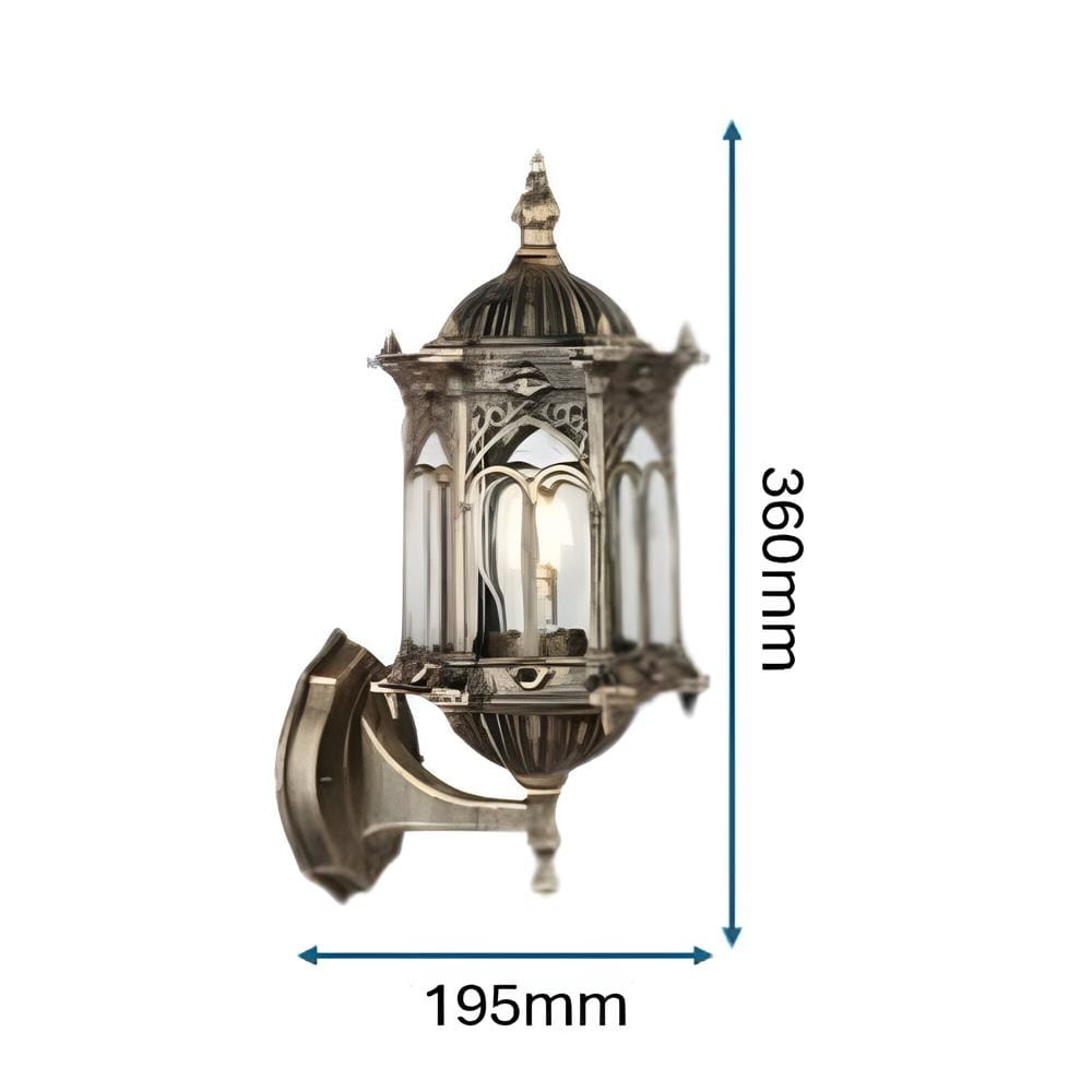 PRE-ORDER BRIGHT OBJECTIVES WALL OUTDOOR 8808/W 460MM E27 ANTIQUE BRASS