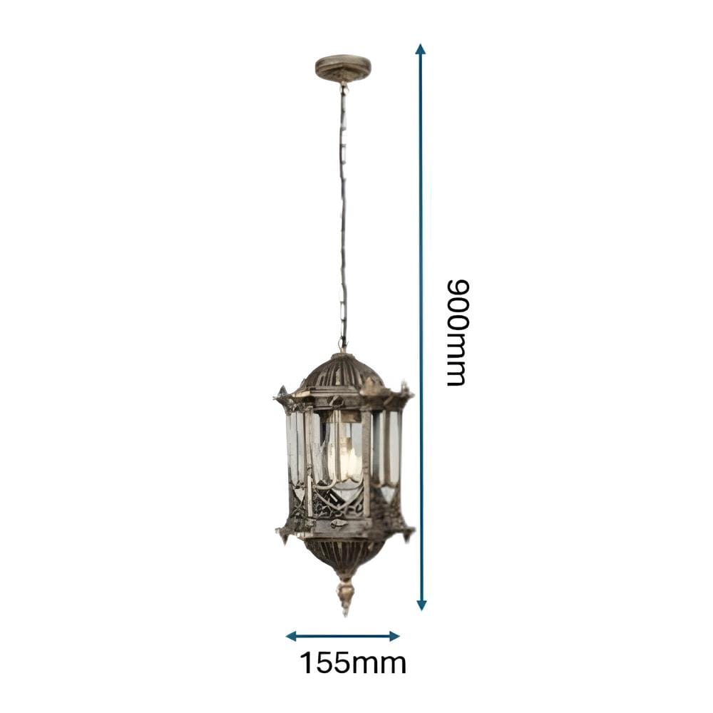 PRE-ORDER BRIGHT OBJECTIVES PENDANT OUTDOOR LAMP 8808/P 900MM E27ANTIQUE BRASS