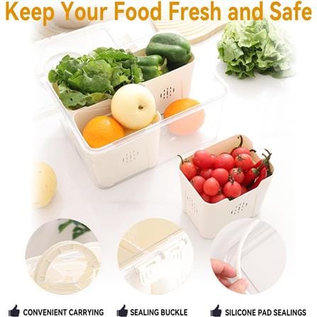 FRIDGE STORAGE BOX WITH 2 COMPARTMENT 3000ML 3772H-2