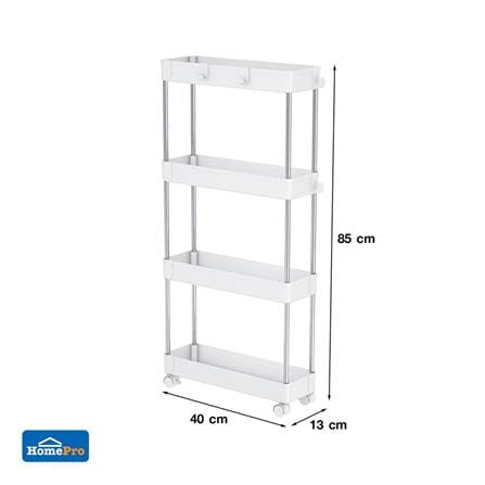 4-TIER ROLLING STORAGE CART KECH NIFTY 40X13X85CM WHITE [EXCLUSIVE FROM HOMEPRO THAILAND]