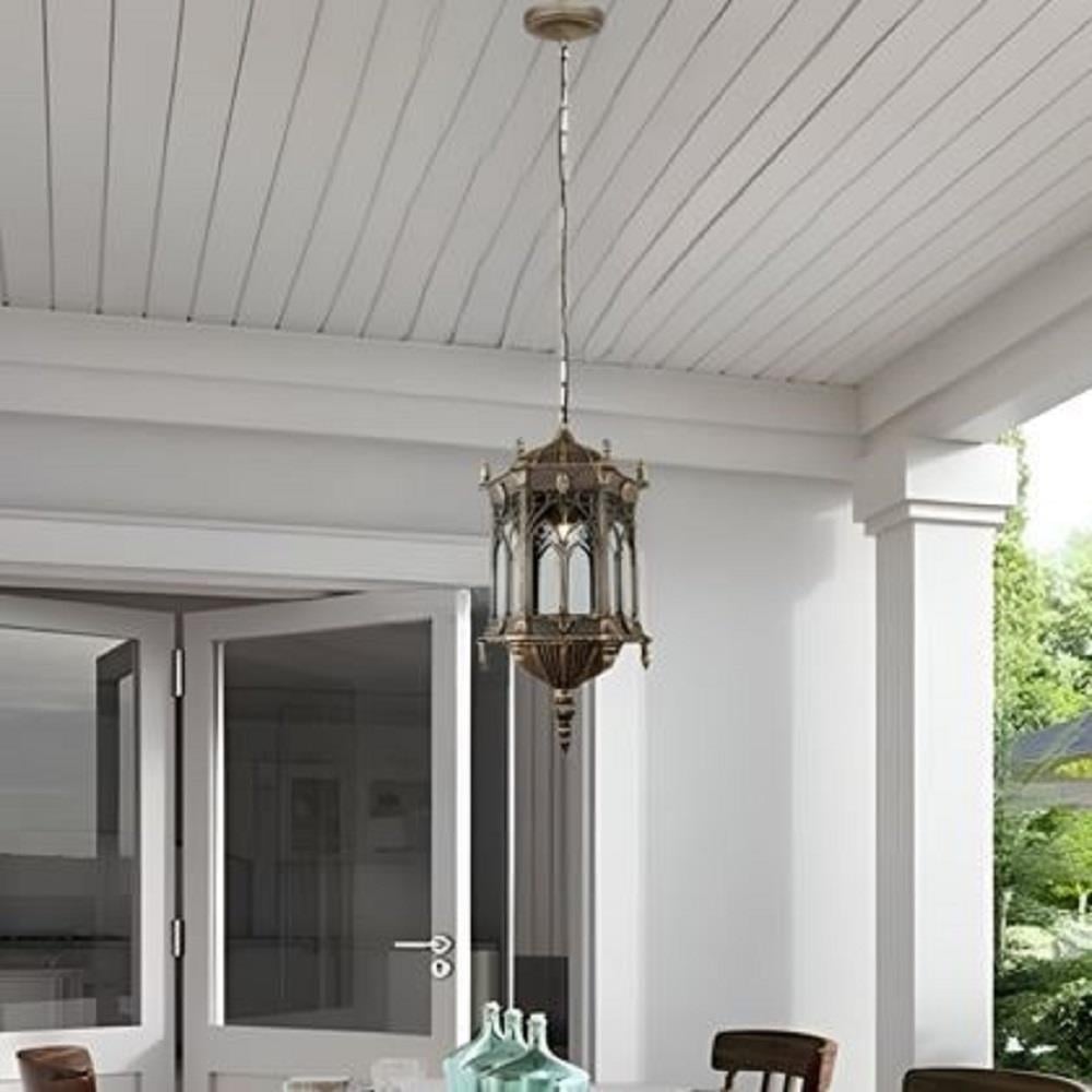 PRE-ORDER BRIGHT OBJECTIVES PENDANT OUTDOOR LAMP 8809/P 900MM E27 ANTIQUE BRASS