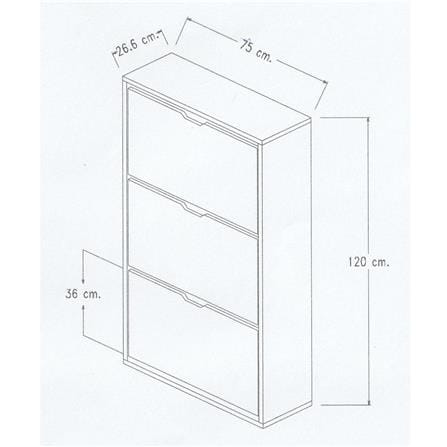 3-TIER SHOE CABINET FURDINI SB7513 OTTAWA/SANDSTONE [EXCLUSIVE FROM HOMEPRO THAILAND]