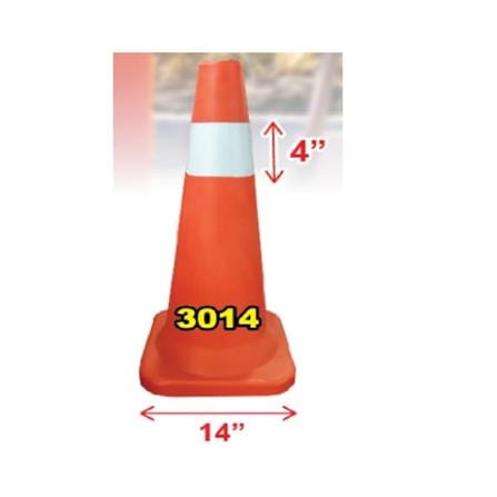 COLEX PE SAFETY CONE C/W 4" TAPE 30"x14"