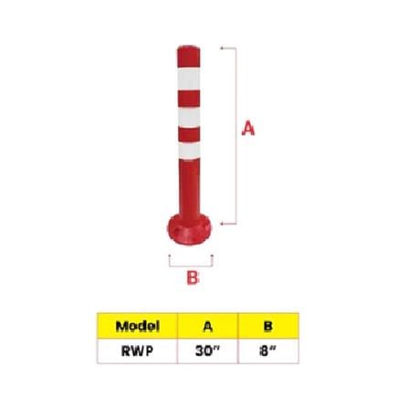 COLEX PU WARNING POST C/W TAPE 30" RWP