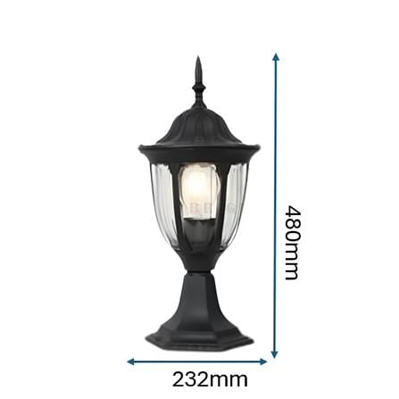 PRE-ORDER BRIGHT OBJECTIVES GATE LAMP 8814/S 480MM E27 BLACK