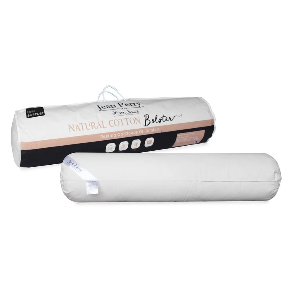 JEAN PERRY HOTEL SERIES NATURAL COTTON BOLSTER-WHITE