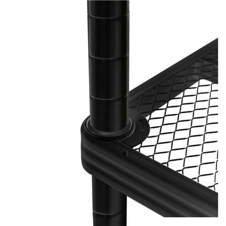 4-TIER SHELVING UNIT FURDINI MESH GRID 90CM BLACK