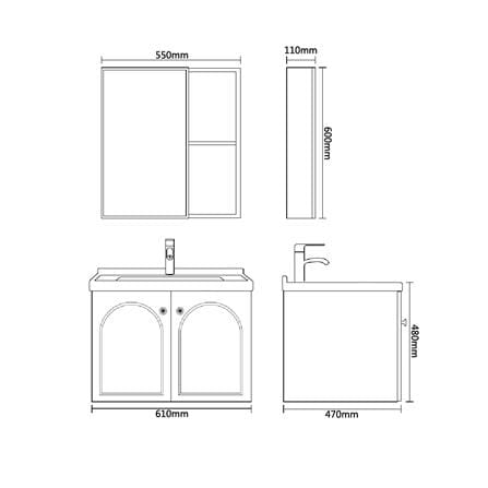 MD COUNTER WASHBASIN  MVCS-600-CM CREAM