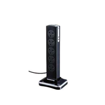 MASTERPLUG 10G2M 2USB 3.1A WITH SURGE PROTECTION GLOSSY BLACK
