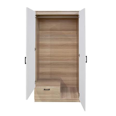 WARDROBE WITH 2 DOORS FURDINI GREATE 90CM WHITE OAK/WHITE [EXCLUSIVE FROM HOMEPRO THAILAND]