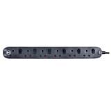 MASTERPLUG 6G2M WITH SURGE & INDIVIDUAL POWER LED MATTE BLACK