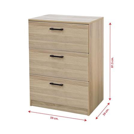 CHEST OF 3 DRAWERS FURDINI AMORE WHITE OAK [EXCLUSIVE FROM HOMEPRO THAILAND]