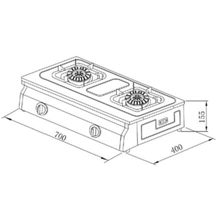 LIVINOX STAINLESS STEEL GAS STOVE LGS-869SSW 2BURNER 5.0KW