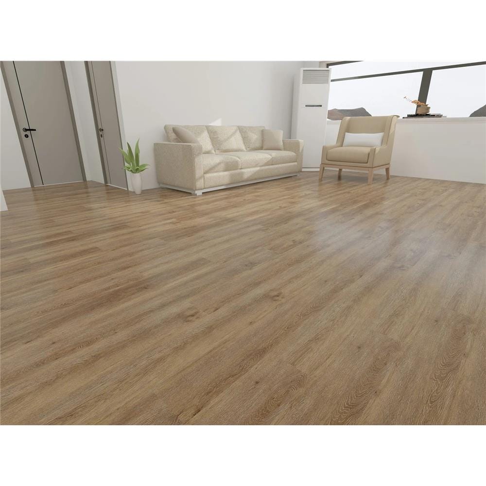 ENOCH SPC FLOORING 5MM 120X18CM YN801 DARK BROWN