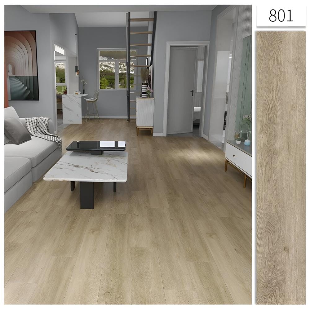 ENOCH SPC FLOORING 5MM 120X18CM YN801 DARK BROWN