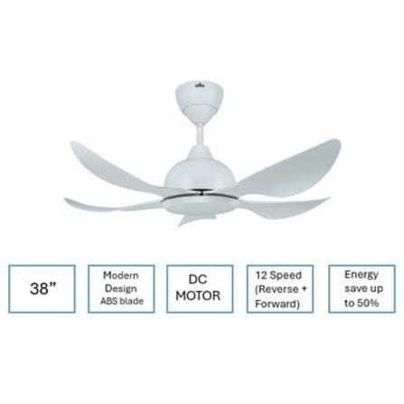 DEKA CEILING FAN GENO 38 MATTE WHITE 5B 38"