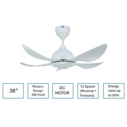 DEKA CEILING FAN GENO 38 5BLADES 38" MATTE WHITE