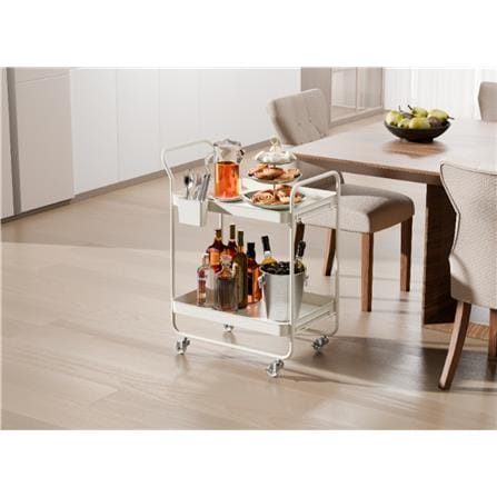 2 TIER TROLLEY STACKO BOVY 62.9X40.6X82.4CM WHITE
