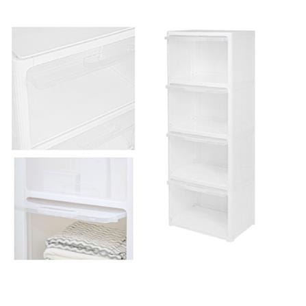 4 TIER DRAWER CATE STACKO 51X35X134CM WHITE