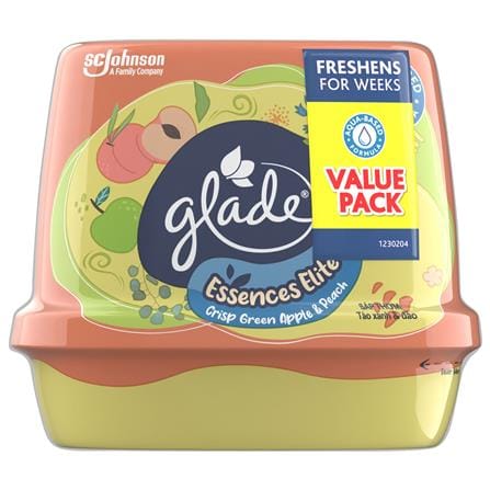 SCENTED GEL GLADE ESSENCES ELITE 180G TWIN PACK CRISP GREEN APPLE & PEACH