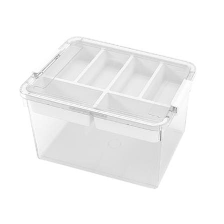 STORAGE BOX M 45.5x33.5x27CM CLEAR