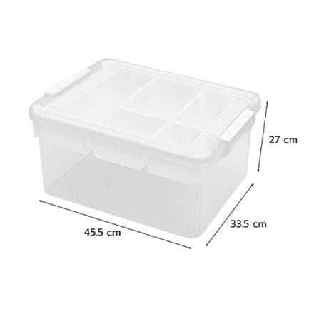 STORAGE BOX M 45.5x33.5x27CM CLEAR