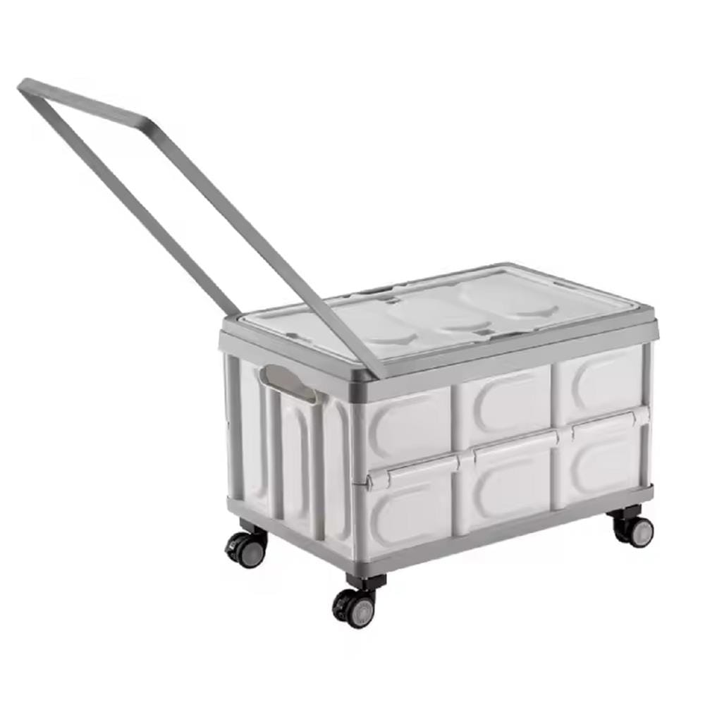 FOLDABLE STORAGE BOX GLAM 52X35.5X35.5CM GREY