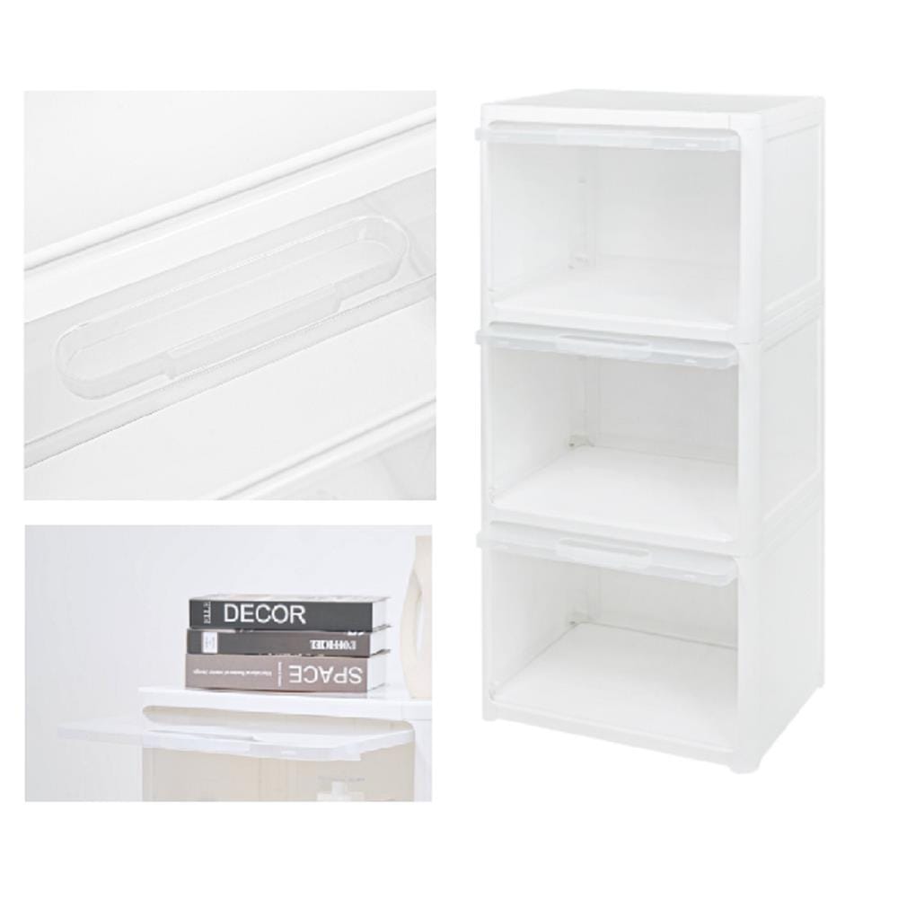 3 TIER DRAWER CATE STACKO 51X35X101CM WHITE