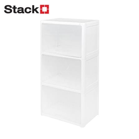 3 TIER DRAWER CATE STACKO 51X35X101CM WHITE
