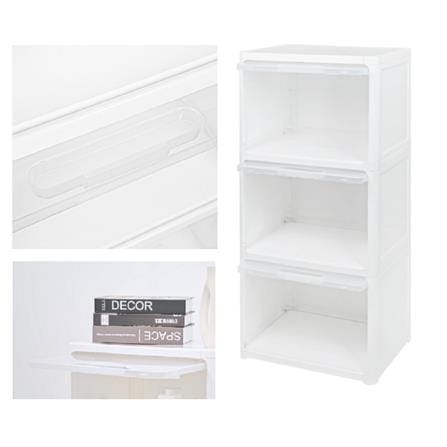 3 TIER DRAWER CATE STACKO 51X35X101CM WHITE