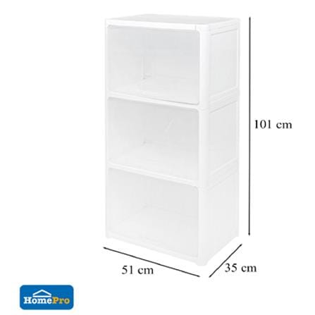 3 TIER DRAWER CATE STACKO 51X35X101CM WHITE