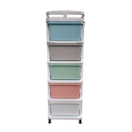 5-TIER DRAWER UNIT STACKO CART 35X38.5X104CM PASTEL