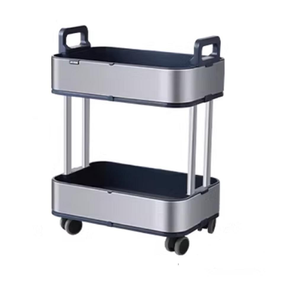 2 TIER TROLLEY STACKO LAVISH 37.7X26.9X54.1CM SILVER/BLACK