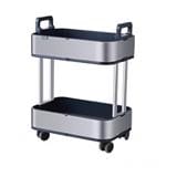 2 TIER TROLLEY STACKO LAVISH 37.7X26.9X54.1CM SILVER/BLACK
