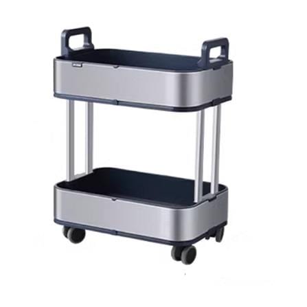 2 TIER TROLLEY STACKO LAVISH 37.7X26.9X54.1CM SILVER/BLACK