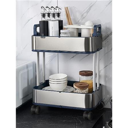 2 TIER TROLLEY STACKO LAVISH 37.7X26.9X54.1CM SILVER/BLACK