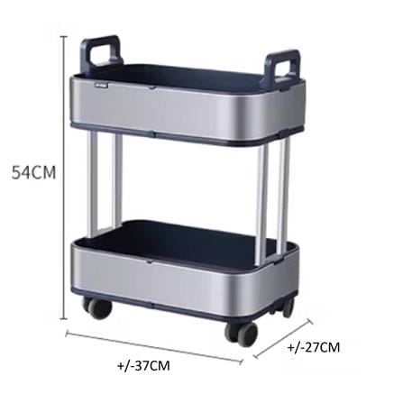 2 TIER TROLLEY STACKO LAVISH 37.7X26.9X54.1CM SILVER/BLACK