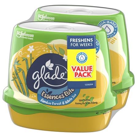 SCENTED GEL GLADE ESSENCES ELITE 180G TWIN PACK BAMBOO FOREST & WHITE TEA